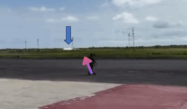 Blue arrow show impact