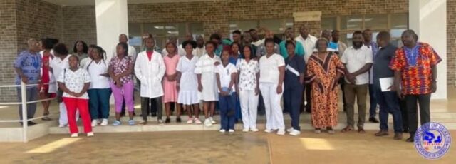 Gbarpolu County Health workers at the Emirate Hospital in the county