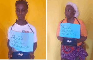 LDEA Takes Custody of Two Drug Suspects in Webbo, Southeast Liberia.