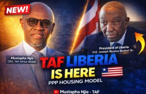 TAF CEO Mustapha “TAF” Njie Arrives in Liberia, Set for High-Level Talks on Housing Investment