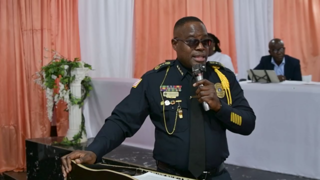 Liberia National Police Inspector General, Col. Gregory O. W. Coleman speaking to journalists during World Press Freedom Day celebration in Kakata (6)