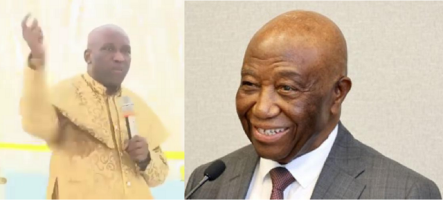 President Boakai smiling at what the Nigerian clergyman said about him and Liberia