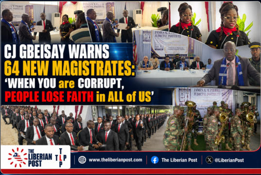 Chief Justice Gbeisay Commissions 64 New Magistrates, Warns: ‘When You Are Corrupt, People Lose Faith in All of Us’