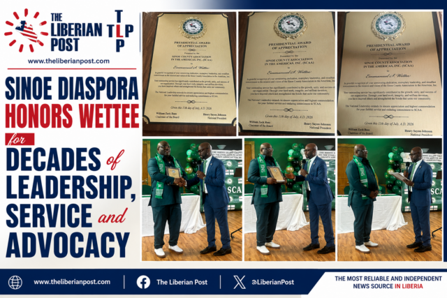 Diaspora Sinoeans Honor Emmanuel Wettee
