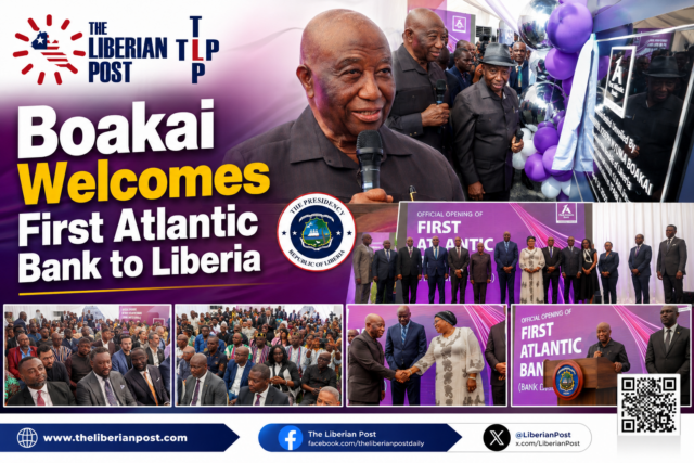 Boakai Welcomes First Atlantic Bank1