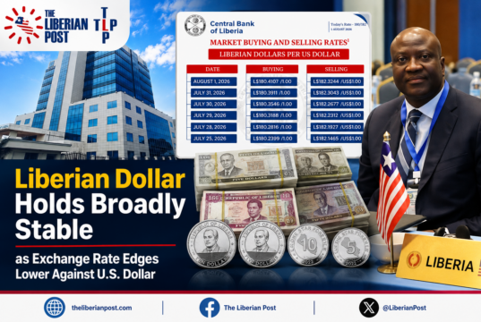 Liberian Dollar Holds Broadly Stable as Exchange Rate Edges Lower Against U.S. Dollar